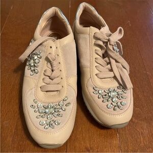 Michael Kors Beige Embellished Sneakers